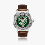 Scottish Primrose Clan Tartan Crest Badge Silver Automatic Watch Size 46mm