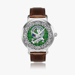 Cranstoun Scottish Clan Tartan Crest Badge Silver Automatic Watch Size 46mm