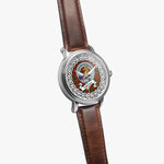 Fullerton Scottish Clan Tartan Crest Badge Silver Automatic Watch Size 46mm