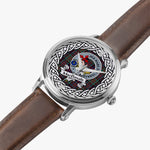 Macdonalds Of Donald Scottish Clan Tartan Crest Badge Silver Automatic Watch Size 46mm