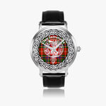 Scottish Somerville Clan Tartan Crest Badge Silver Automatic Watch Size 46mm