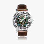 Porterfield Scottish Clan Tartan Crest Badge Silver Automatic Watch Size 46mm