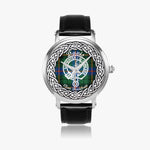 Davis Scottish Clan Tartan Crest Badge Silver Automatic Watch Size 46mm
