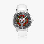 Clan Scott Crest & Tartan Knot Sterling Silver Unisex Automatic Watch (Silver) Size 46mm