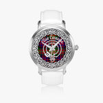 Carnegie Modern Scottish Clan Tartan Crest Badge Silver Automatic Watch Size 46mm
