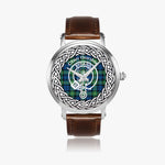 Scottish Gordon Clan Tartan Crest Badge Silver Automatic Watch Size 46mm