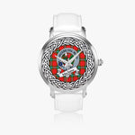 Maclaine Scottish Clan Tartan Crest Badge Silver Automatic Watch Size 46mm