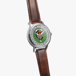 Currie Scottish Clan Tartan Crest Badge Silver Automatic Watch Size 46mm