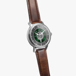 Clan Graham Crest & Tartan Knot Sterling Silver Unisex Automatic Watch (Silver) Size 46mm