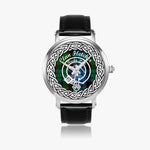 Scottish Fletcher Clan Tartan Crest Badge Silver Automatic Watch Size 46mm
