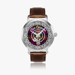 Carnegie Modern Scottish Clan Tartan Crest Badge Silver Automatic Watch Size 46mm