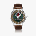Scottish Farquharson Celtic Circle Silver Automatic Watch Size 46mm