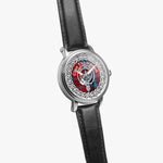 Thompson Scottish Clan Tartan Crest Badge Silver Automatic Watch Size 46mm