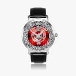 MacIver Scottish Clan Tartan Badge Crest Silver Automatic Watch Size 46mm