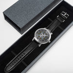 Clan Anderson Crest & Tartan Knot Sterling Silver Unisex Automatic Watch (Silver) Size 46mm