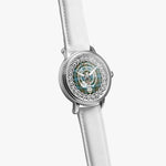 Scottish Cathcart Clan Tartan Crest Badge Silver Automatic Watch Size 46mm