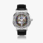 Scottish Stirling Clan Tartan Crest Badge Silver Automatic Watch Size 46mm