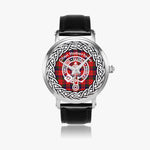 Scottish Robertson Clan Tartan Crest Badge Silver Automatic Watch Size 46mm