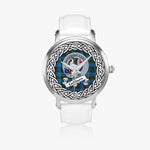Cockburn Scottish Clan Tartan Crest Badge Silver Automatic Watch Size 46mm