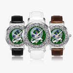 Mar Scottish Clan Tartan Crest Badge Silver Automatic Watch Size 46mm