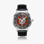 Clan Bruce Crest & Tartan Knot Sterling Silver Unisex Automatic Watch (Silver) Size 46mm