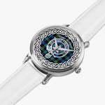 Scottish Guthrie Clan Tartan Crest Badge Silver Automatic Watch Size 46mm