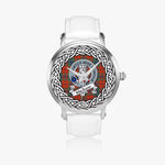 Maclean Scottish Clan Tartan Crest Badge Silver Automatic Watch Size 46mm