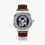 Rutherford Scottish Clan Tartan Crest Badge Silver Automatic Watch Size 46mm