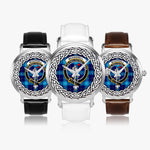McKerrell  Scottish Clan Tartan Crest Badge Silver Automatic Watch Size 46mm