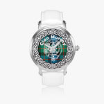 Murray Scottish Clan Tartan Crest Badge Silver Automatic Watch Size 46mm