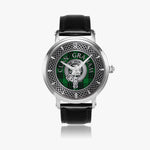 Clan Graham Crest & Tartan Knot Sterling Silver Unisex Automatic Watch (Silver) Size 46mm