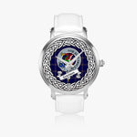 Crichton Scottish Clan Tartan Crest Badge Silver Automatic Watch Size 46mm