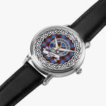 Spens Scottish Clan Tartan Crest Badge Silver Automatic Watch Size 46mm