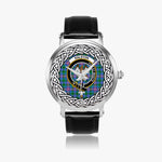 Ralston Scottish Clan Tartan Crest Badge Silver Automatic Watch Size 46mm