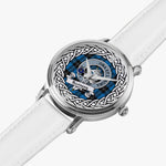 Ramsay Blue Scottish Clan Tartan Crest Badge Silver Automatic Watch Size 46mm