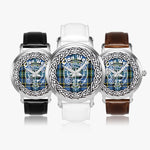 Scottish Weir Clan Tartan Crest Badge Silver Automatic Watch Size 46mm