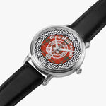 MacDowall Clan Tartan Crest Badge Silver Automatic Watch Size 46mm