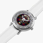 Tennant Scottish Clan Tartan Crest Badge Silver Automatic Watch Size 46mm