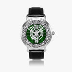 Maclean Scottish Clan Tartan Crest Badge Old Silver Automatic Watch Size 46mm