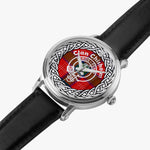 Scottish Chisholm Clan Tartan Crest Badge Silver Automatic Watch Size 46mm