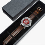 Scottish Matheson Clan Tartan Crest Badge Silver Automatic Watch Size 46mm