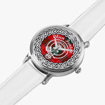 Scottish Fenton Clan Tartan Crest Badge Silver Automatic Watch Size 46mm