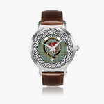 Kelly Scottish Clan Tartan Crest Badge Silver Automatic Watch Size 46mm
