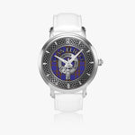 Clan Eliott Crest & Tartan Knot Sterling Silver Unisex Automatic Watch (Silver) Size 46mm