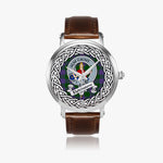 Elphinstone Scottish Clan Tartan Crest Badge Silver Automatic Watch Size 46mm