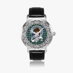 Melville Scottish Clan Tartan Crest Badge Silver Automatic Watch Size 46mm