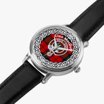 Scottish MacDuff Clan Tartan Crest Badge Silver Automatic Watch Size 46mm