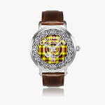 Scottish Jardine Clan Tartan Crest Badge Silver Automatic Watch Size 46mm