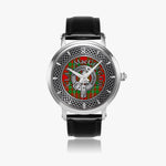 Clan MacGregor Crest & Tartan Knot Sterling Silver Unisex Automatic Watch (Silver) Size 46mm