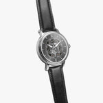 Clan MacPherson Crest & Tartan Knot Sterling Silver Unisex Automatic Watch (Silver) Size 46mm